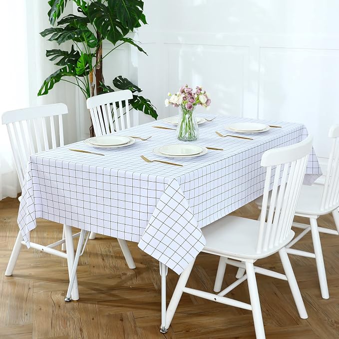 Romanstile Rectangle Vinyl Tablecloth, 100% Waterproof Oil-Proof Checkered - Image 3