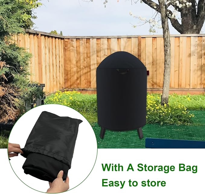 Outdoor Round Vertical Smoker Cover Fits Big Horn Outdoors 16", Outvita 17" & - Image 7