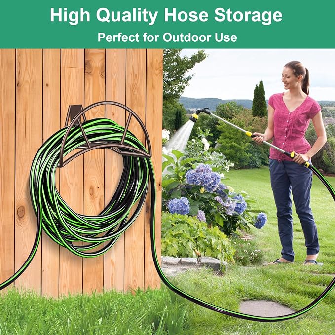 TomCare Garden Hose Holder Heavy Duty Water Hose Holder Wall Mount Hose Hanger - Image 6