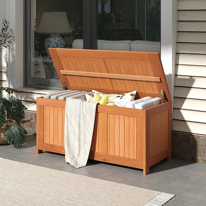 HAPPYGRILL Outdoor Wood Deck Box - Image 4