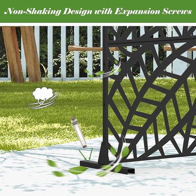 Domi Metal Privacy Screen, Freestanding Outdoor Indoor Divider, Decorative - Image 6