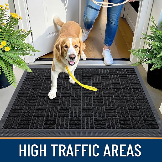OLANLY Front Door Mat Outside Entrance 59x23, Heavy Duty Sturdy Natural Rubber - Image 6