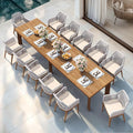 PURPLE LEAF 13 Pieces Patio Dining Set Aluminum Modern Rectangular Table and by PURPLELEAF