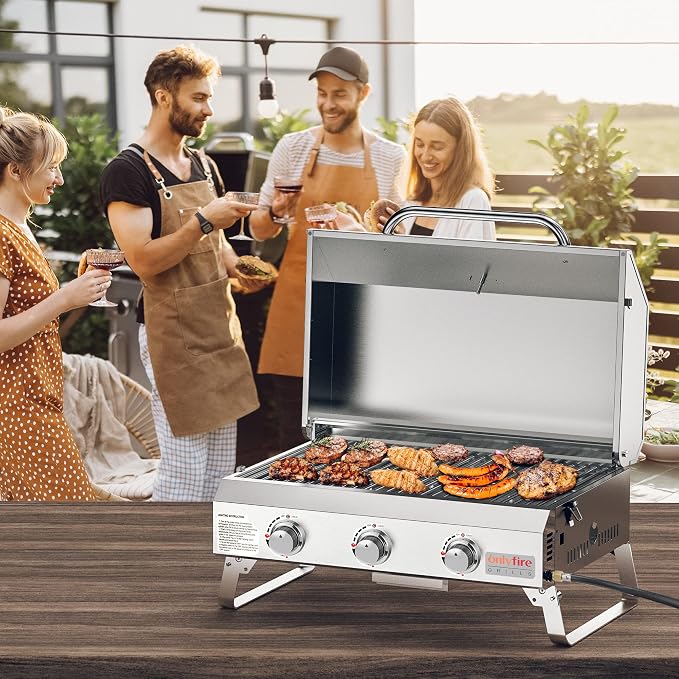 Tabletop Gas Grill 3 Burners, Portable Propane BBQ Grill - Image 7