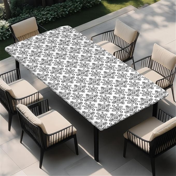 Rectangle Table Cloth Cover Waterproof Elastic Fitted Polyester Fitted by Unknown