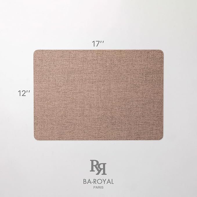 Faux Leather Placemats Set of 12 Vinyl Washable Wipeable Table Mats - Image 6