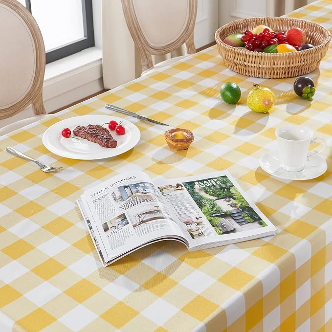 Softalker Gingham Checkered Tablecloth Rectangle - Image 3
