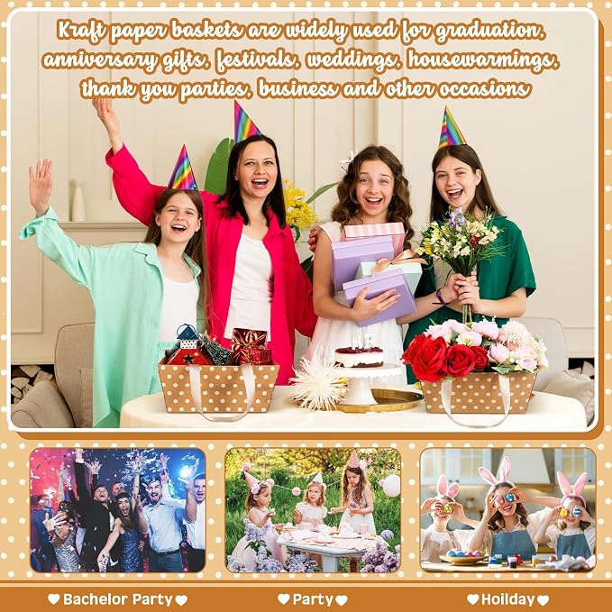 Pinkunn 48 Pcs Basket for Gifts Empty DIY Bulk Party Gift Basket Kit - Image 7
