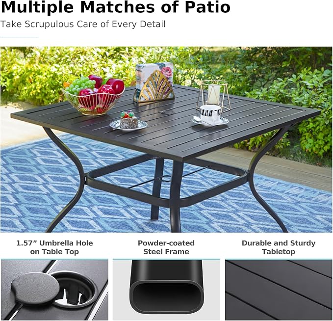 MFSTUDIO Outdoor Dining Set for 4, Patio Dining Sets - Image 7