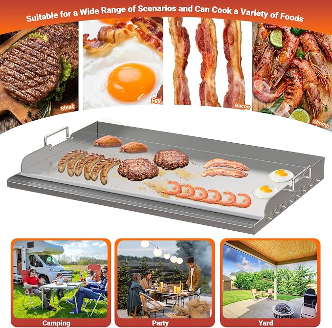 Skyflame 25"x16" Stainless Steel Griddle Plate - Image 6