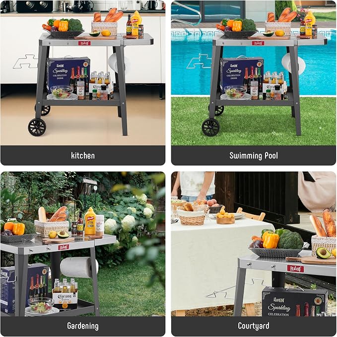 Outdoor Grill Cart, Pizza Oven Table - Image 7