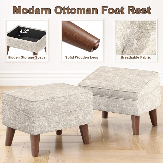 Ottoman Foot Rest, Small Footstool Ottoman - Image 5