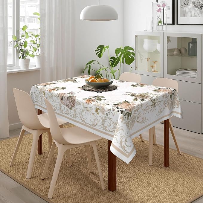 Worltoldb Retro Vintage Hydrangea Tablecloths Polyester Table Cloth - Image 6