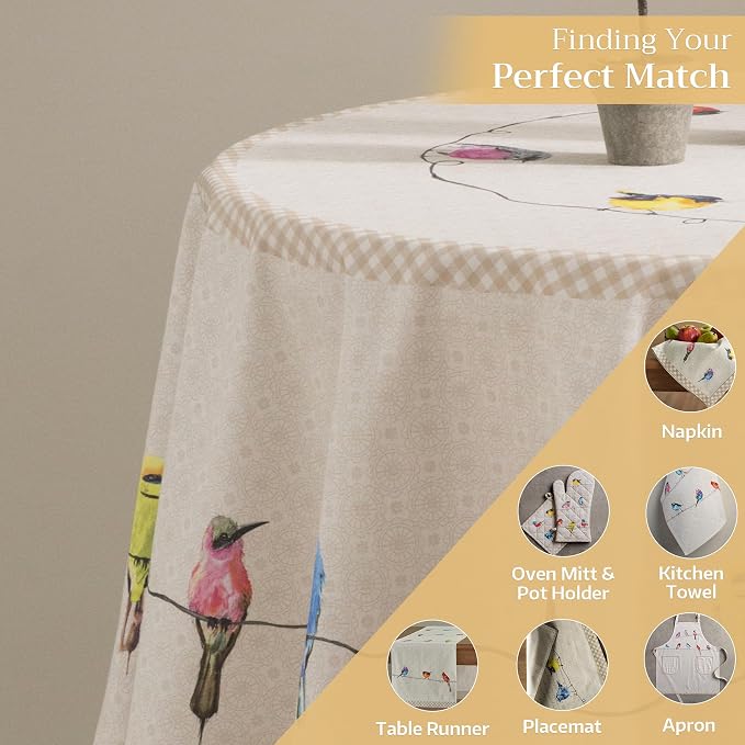 Maison d' Hermine Table Cloth Round Table 100% Cotton 69 Inches Tablecloth - Image 5