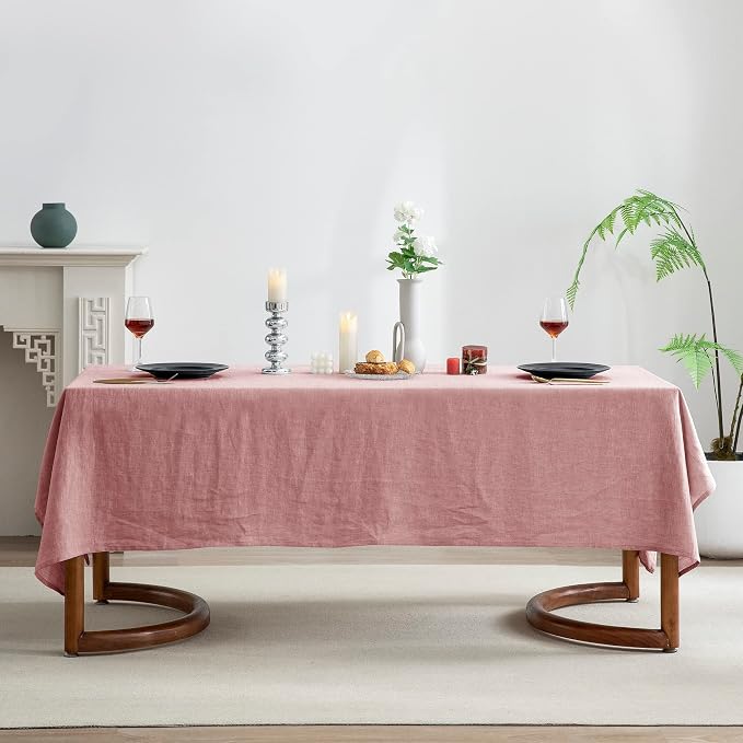 EVERLY 100% Pure Linen Rectangle Tablecloths 60x108Inches - Image 2