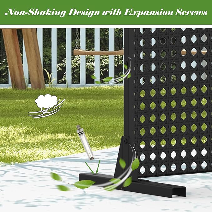 Domi Metal Privacy Screen, Freestanding Outdoor Indoor Divider 1 Piece - Image 6