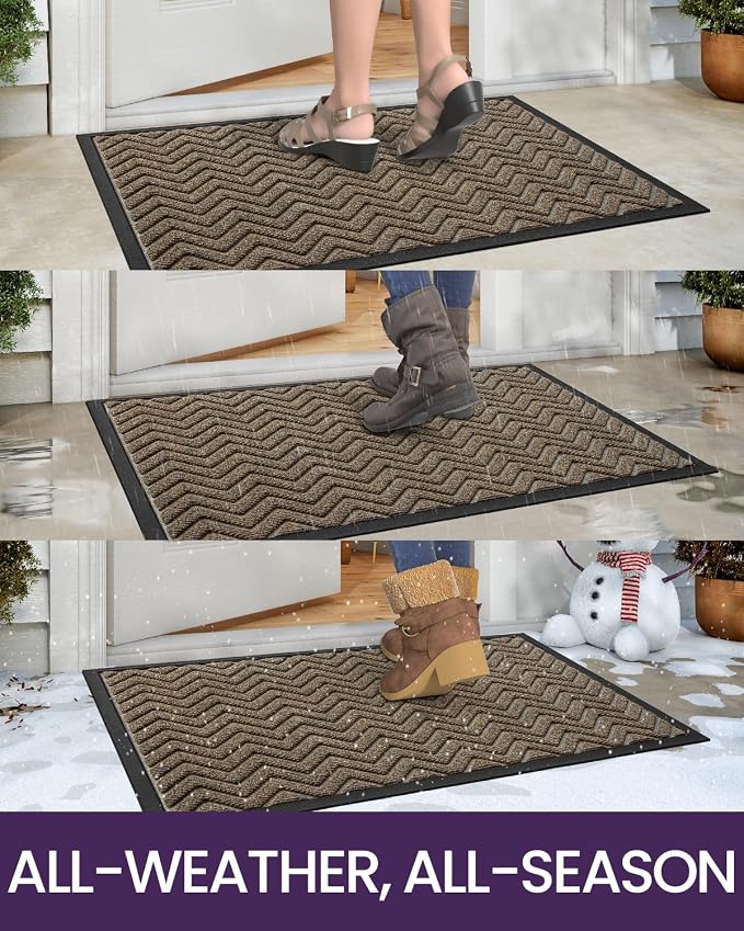 DEXI Front Door Mat Outside Entrance, 2x4 ft Rubber Entry Doormat Heavy Duty - Image 4
