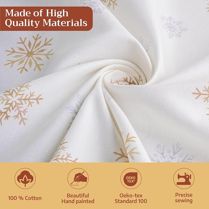 Maison d' Hermine Table Cloth Round Table 100% Cotton 63 Inches Fall Tablecloth - Image 3