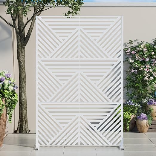 Casaphoria 72" H x 47" W Metal Outdoor Privacy Screen, Freestanding Decorative by Casaphoria
