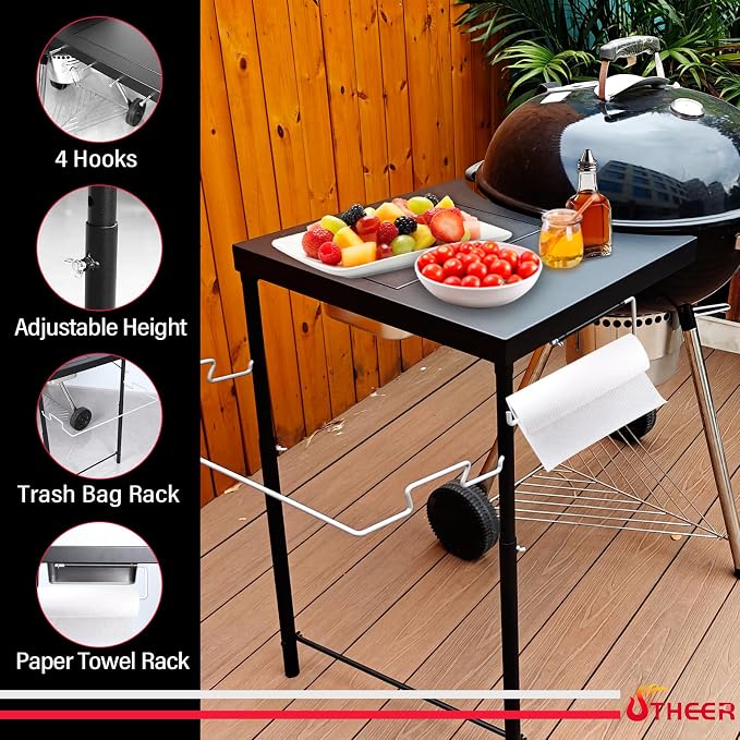 All-in-One Grill Table for Weber Kettle 22"/18"/26" & Smokey Mountain, Recteq - Image 5