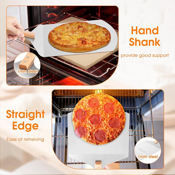 12 inch Pizza Peel for Large Oven, Pizza Spatula - Image 3