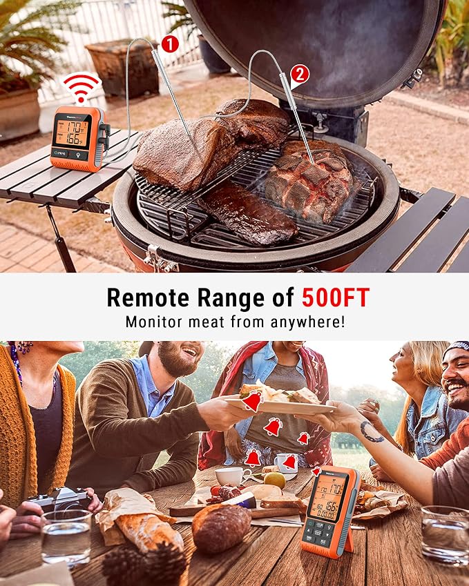 ThermoPro TP826 500FT Wireless Meat Thermometer, Dual Meat Probe Cooking - Image 2