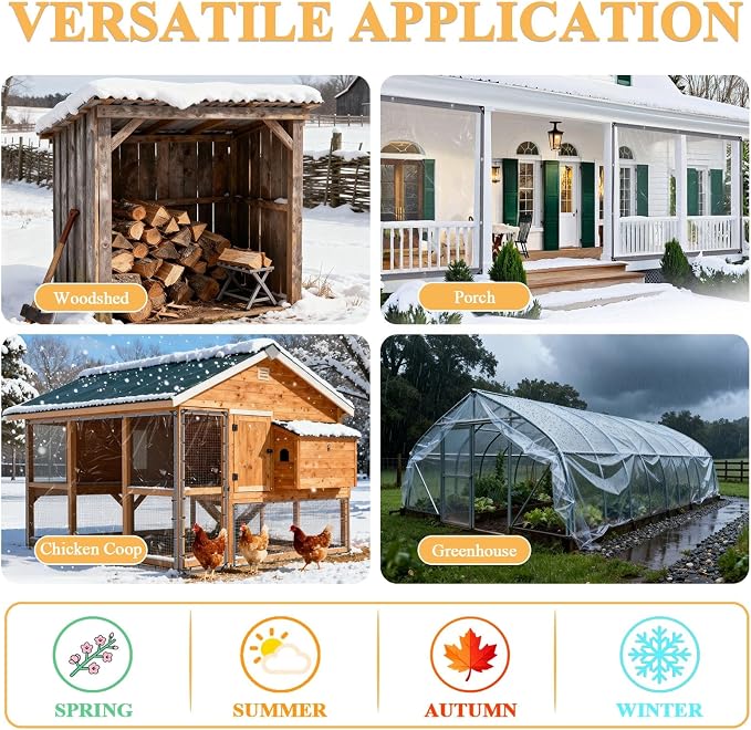 3x7 FT Clear Vinyl Patio Enclosure Panels - Image 6