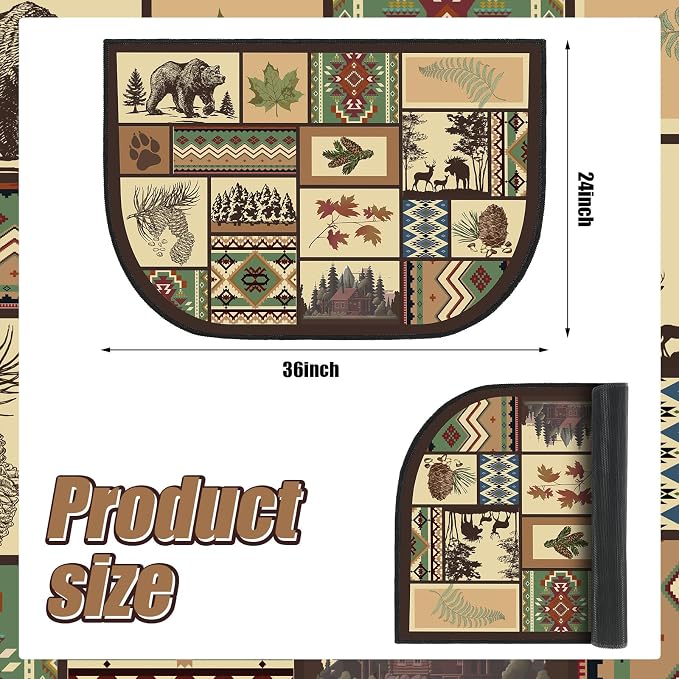 Demissle Cabin Fireplace Hearth Rug Fireplace Mats Cabin Southwestern Fireproof - Image 3