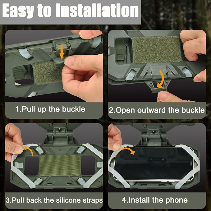Tactical Plate Carrier Phone Mount, Universal Molle Phone Holder, Tactical - Image 5
