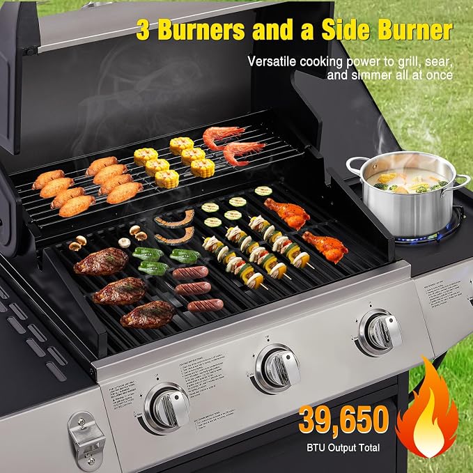 Unovivy 3-Burner Propane Gas Grill - Image 4