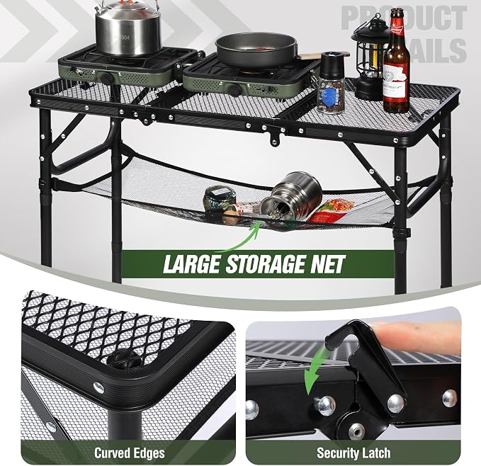 REDCAMP Small Triple fold Folding Grill Table - Image 5