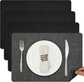 Myir JUN Dual Sided Faux Leather Place Mats Set of 4, Indoor & Outdoor Placemats by MyirJUN