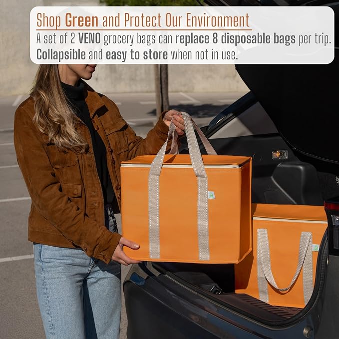 VENO 2 Pack Cooler Bag and Insulated Grocery Bags - Image 9
