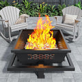 42" Large Fire Pit, Square Outdoor Fire Pit by firepit