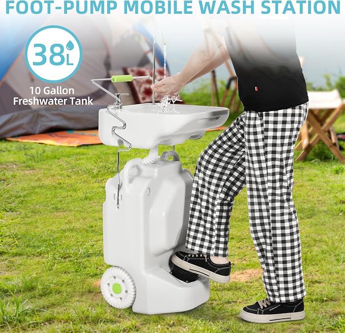 YITAMOTOR 38L Portable Camping Sink, Portable Hand Washing Station - Image 2