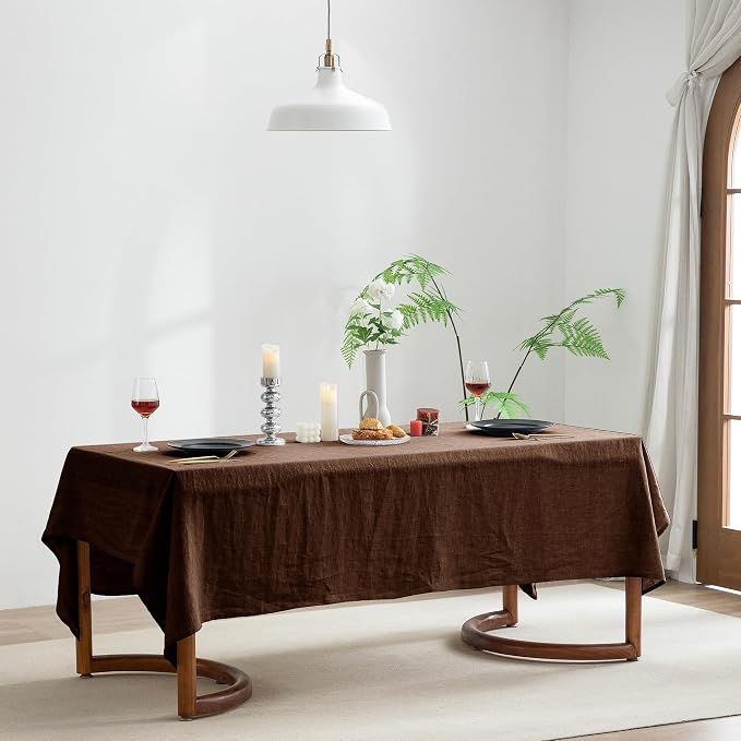 EVERLY 100% Pure Linen Rectangle Tablecloths 60x84Inches - Image 8