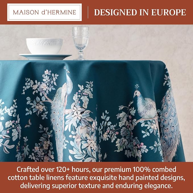 Maison d' Hermine Premium Table Cloth Round Table 100% Combed Cotton 70" - Image 3