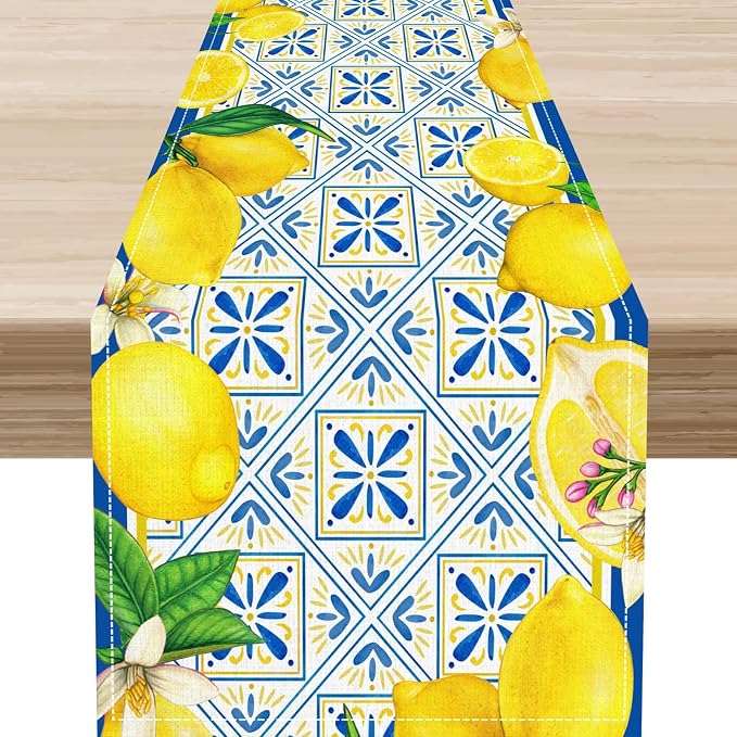 Lemon Table Runner by Unknown