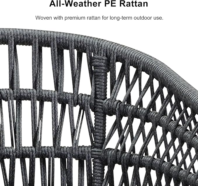 PURPLE LEAF 12 Pieces Outdoor Dining Set All-Weather PE Rattan Outdoor Patio - Image 3