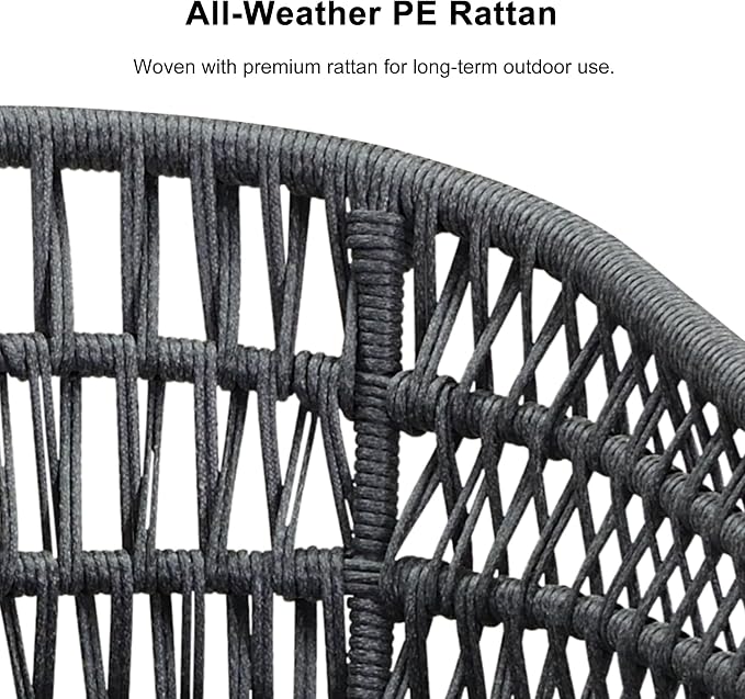 PURPLE LEAF 5 Pieces Outdoor Dining Set All-Weather PE Rattan Outdoor Patio - Image 3