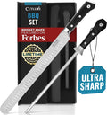 Cutluxe BBQ Knife Carving Set – 12" Brisket Knife & 10" Honing Rod, Butcher by Cutluxe