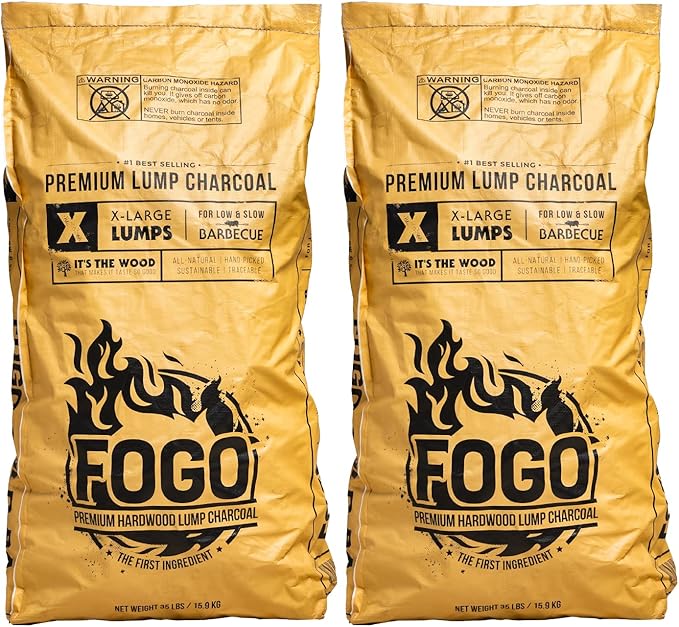 FOGO Super Premium Hardwood Lump Charcoal, Large Sized Lump Charcoal by FOGO