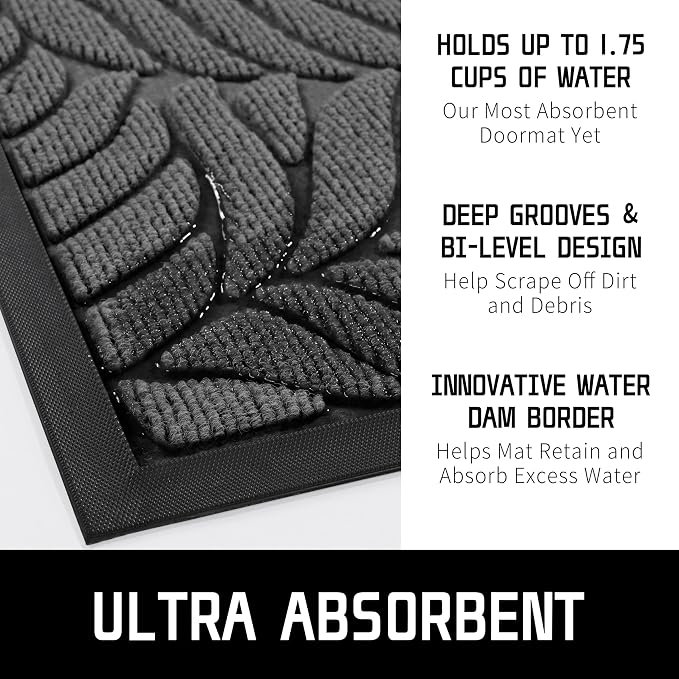 Yimobra 47x32 Large Door Mat Outdoor Indoor, All-Season Waterproof Door Mat - Image 5