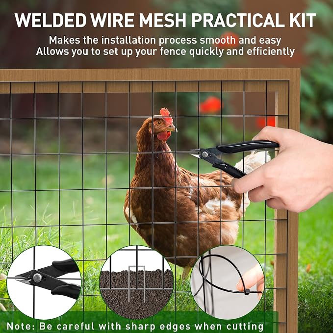 Black PVC Coated Welded Wire Fence 24 Inch x 50 Foot, 2 x 3 Inch 16GA Garden - Image 5
