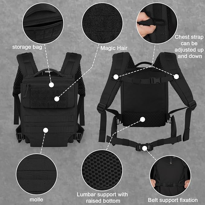 PETAC GEAR Upgraded Weighted Backpack Rucking Backpack - Image 2