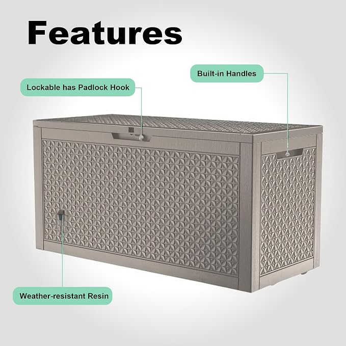 New 100 Gallon Outdoor Storage Box – Resin Deck Box - Image 3