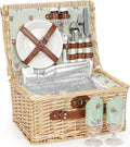 ZORMY Wicker Picnic Basket for 2 Person, Willow Hamper Basket Sets by ZORMY