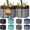 WISELIFE Reusable Grocery Shopping Bags 10 Pack Large Foldable Tote Bags Bulk by WiseLife