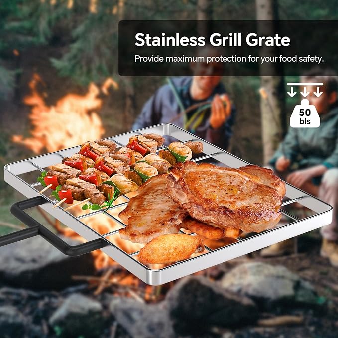 Mr IRONSTONE Campfire Grill Grate: Fire Pit Grill Grate - Image 6