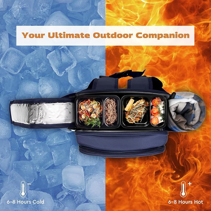24L Insulated Picnic Basket Leak Proof Picnic Backpack - Image 4
